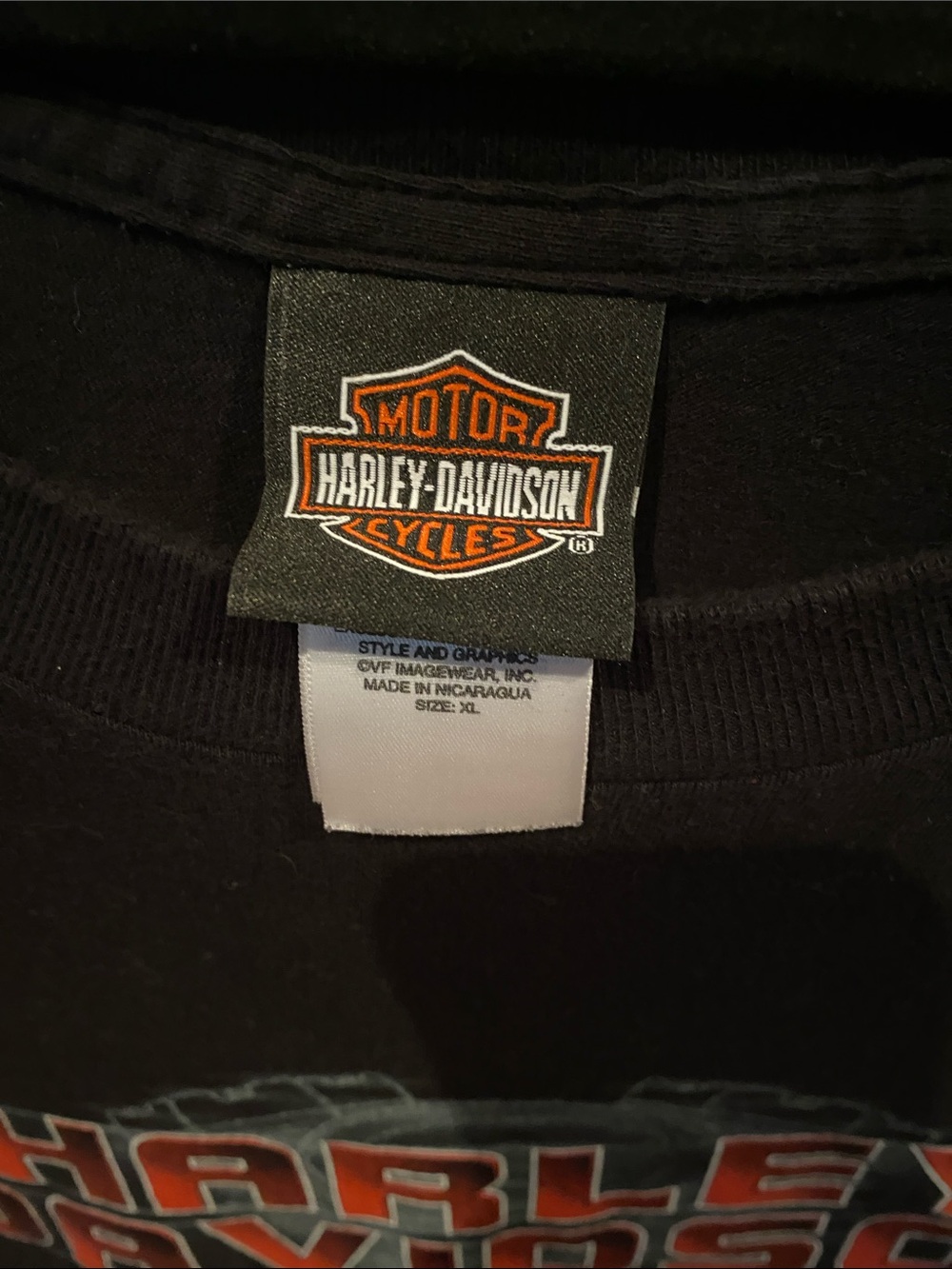 Harley-Davidson Black Short Sleeve Tee with Red Logo - Picture 3 of 8